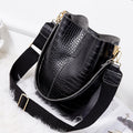 Wide Shoulder Strap Leather Shoulder Bag