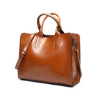 8 new color fashion handbag bag retro all-match single shoulder bag simple oil wax portable Tote Bag