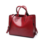 8 new color fashion handbag bag retro all-match single shoulder bag simple oil wax portable Tote Bag