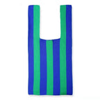 Color Stripe Checkerboard Knitted Shopping Bag Handbag