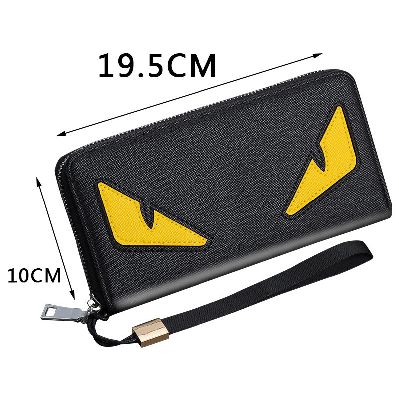 Men's Zipper Multi-card Cross Pattern Clutch