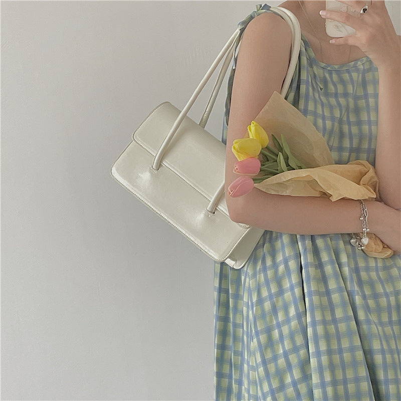 Summer Fashion Oil Wax Leather Portable Shoulder Bag