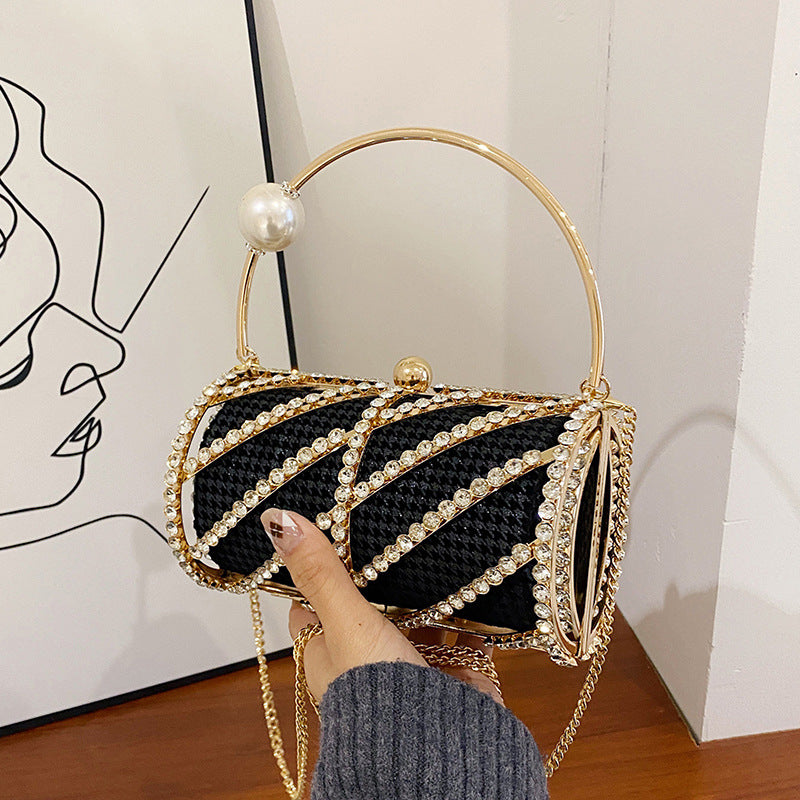 Women's Metal Hand Cage One evening Bag
