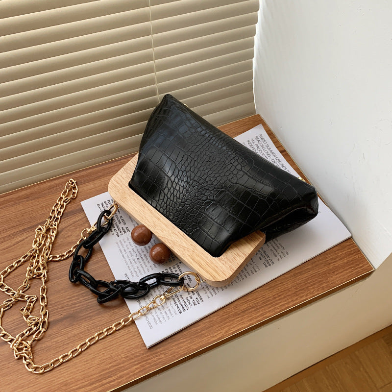Stone Pattern Pearl One-shoulder Messenger Small Square Bag