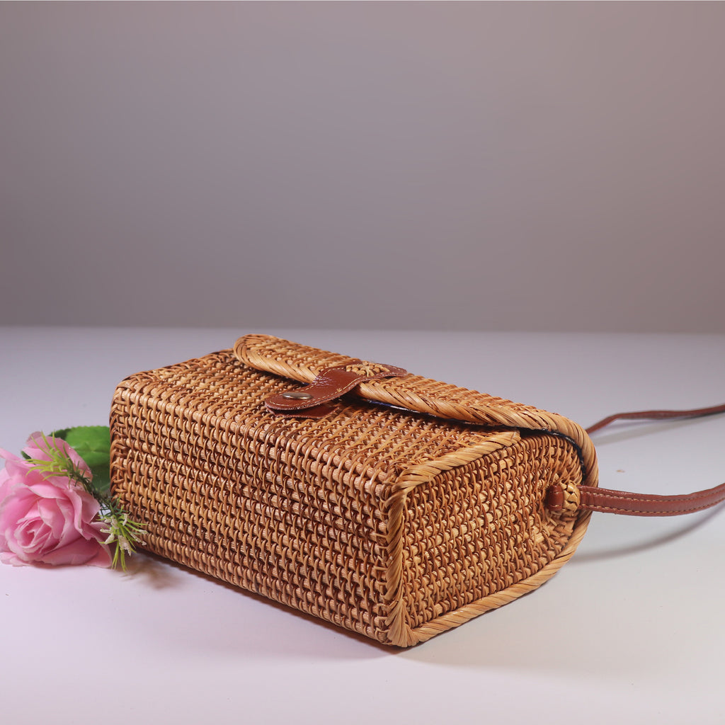Rattan Retro Literary Beach Women's Diagonal Bag