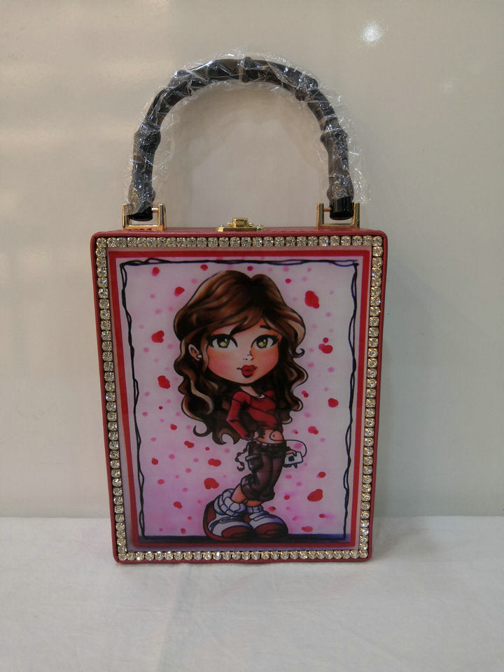 Fashion Printed Pattern Handbag Acrylic Female Bag