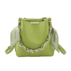 Leather crossbody Tote Bag with Chain Sling Handle