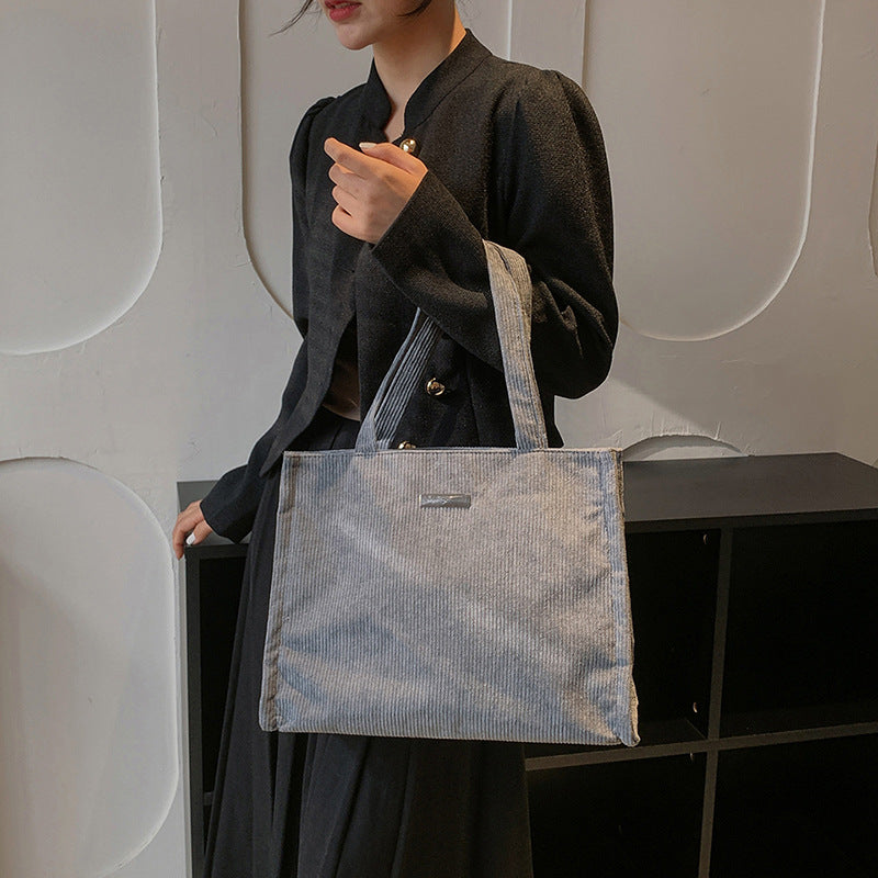 Simple And Fashionable Corduroy shoulder bag
