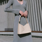 Plain Color Patchwork One-shoulder Bag