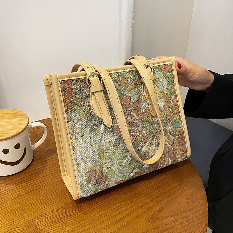 All-match One-shoulder Armpit Bag Portable Oil Painting Tote