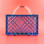 Super Thick Checkered New Transparent Acrylic Handbag