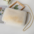 Women's Plush Briefcase Square Chain File Bag