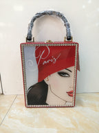 Fashion Printed Pattern Handbag Acrylic Female Bag