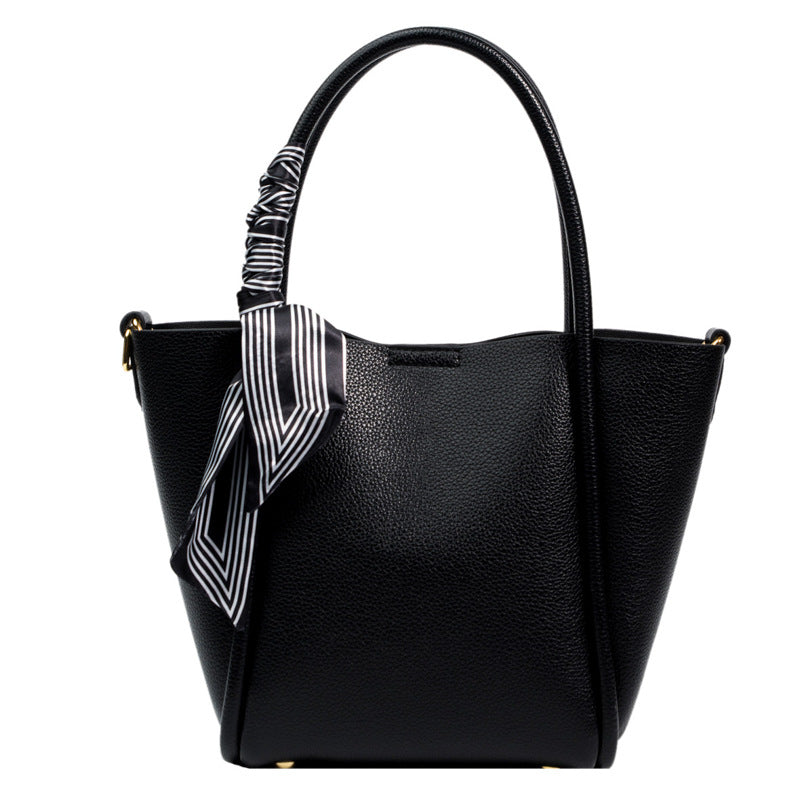 Korean Version Scarf Diagonal Handbag Litchi Grain