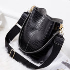 Wide Shoulder Strap Leather Shoulder Bag