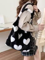 Autumn And Winter New Love Plush One Shoulder Tote Bag