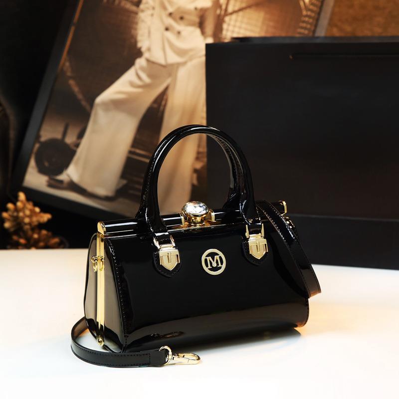 Senior Texture Patent Leather One Shoulder Unique Brand Lady handBag