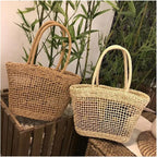 Fashion Simple Casual Hollow Straw bucket Bag
