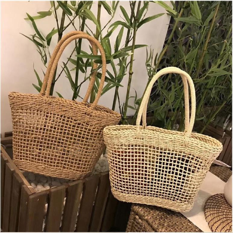 Fashion Simple Casual Hollow Straw bucket Bag