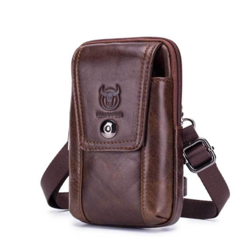 Leather Shoulder Messenger Bag Wear Belt Mobile Phone