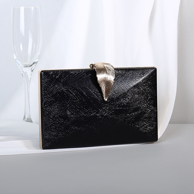 Women's Evening Bag Diagonal Cross Leaf Chain