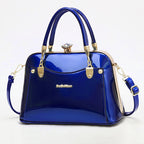 New Popular Bright Leather Steel Frame Fashion Handbag