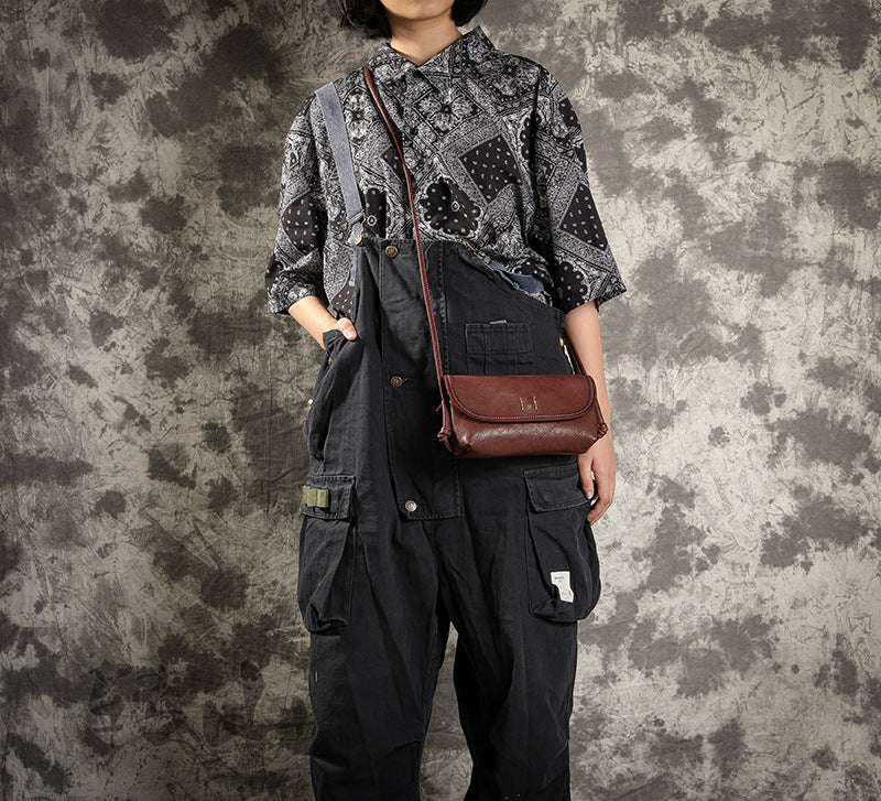 Vintage Literature Style Horizontal Soft Leather mini Bag