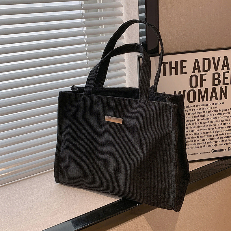 Simple And Fashionable Corduroy shoulder bag