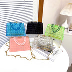 Fruit Color Literary Acrylic Portable Small Satchel