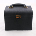 Cosmetic Storage Box Dustproof PU Leather Large Capacity Creative