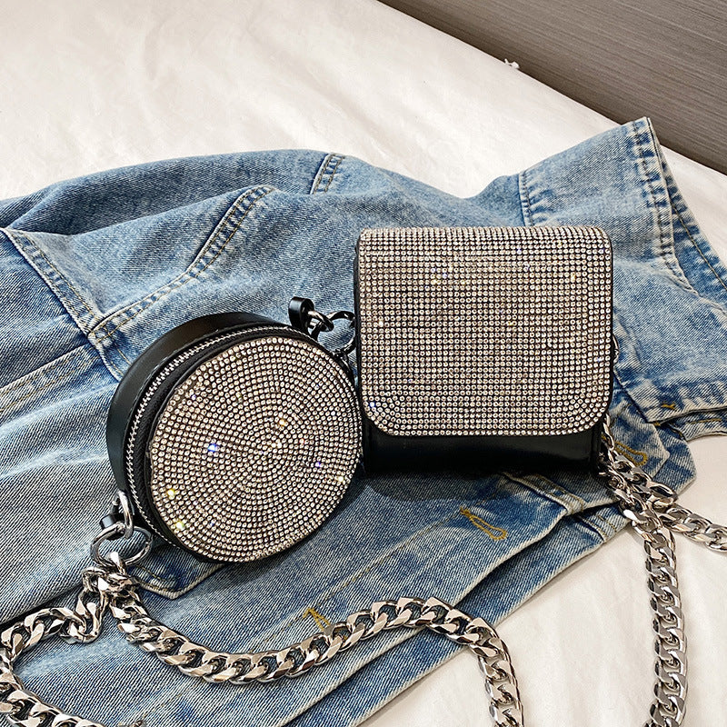New Western Style Diamond-encrusted Chain Messenger Bag Fashion