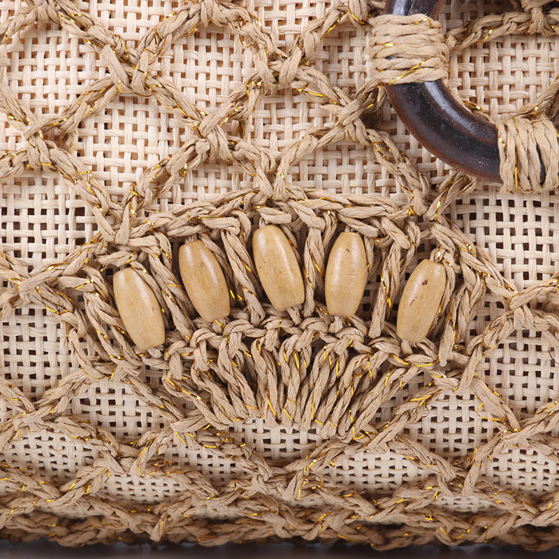 Handwoven Straw Ladies Dinner Bag Beach Leisure