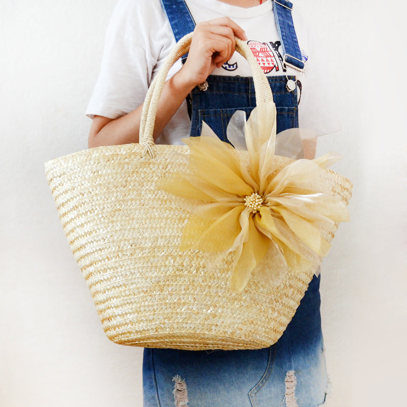 Fashionable Natural Wheat Straw Woven Shoulder Bag