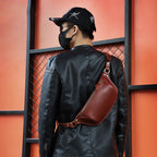 Genuine Leather Chest Bag Cross-body Casual Top Layer Cow Leather Retro