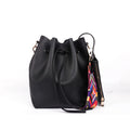 Ribbon Drawstring Bucket Bag