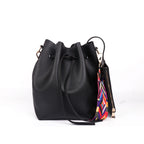 Ribbon Drawstring Bucket Bag