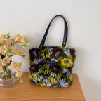 Oil Painting Art Color Plush shoulder Bag