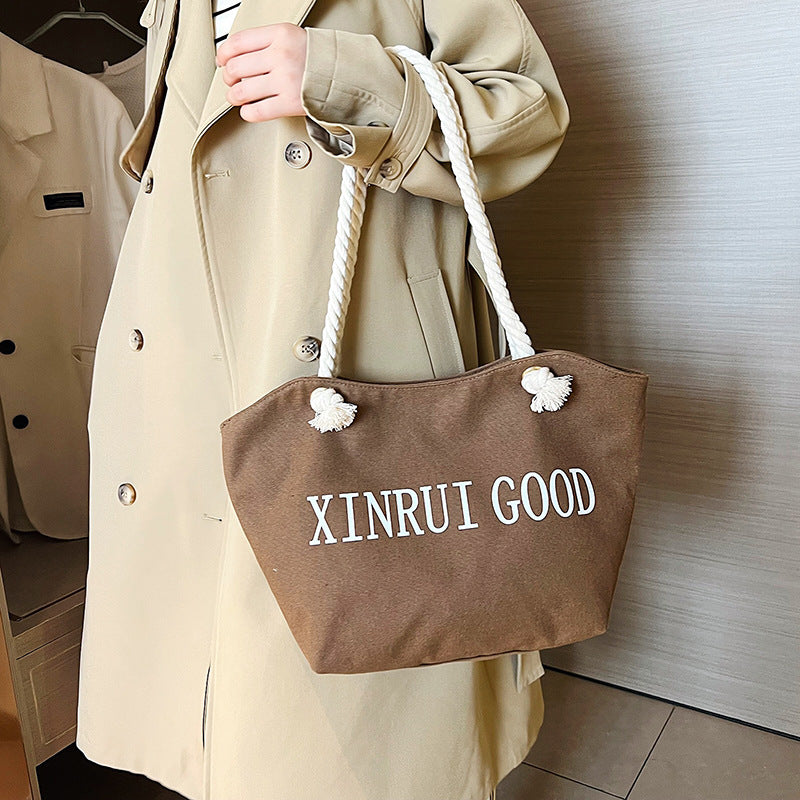 Fashion Letter Rope Portable Shoulder Bag