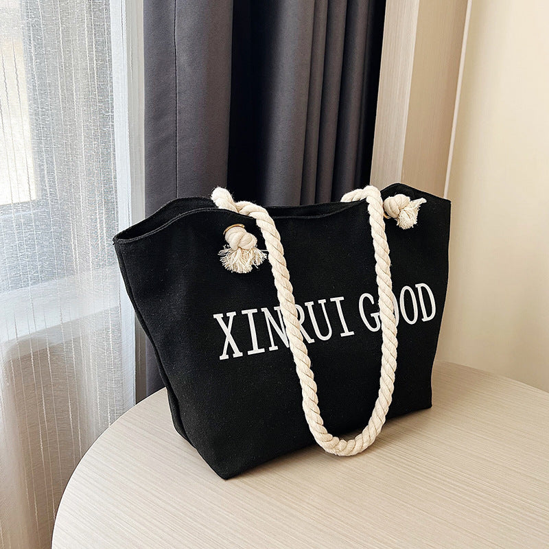 Fashion Letter Rope Portable Shoulder Bag
