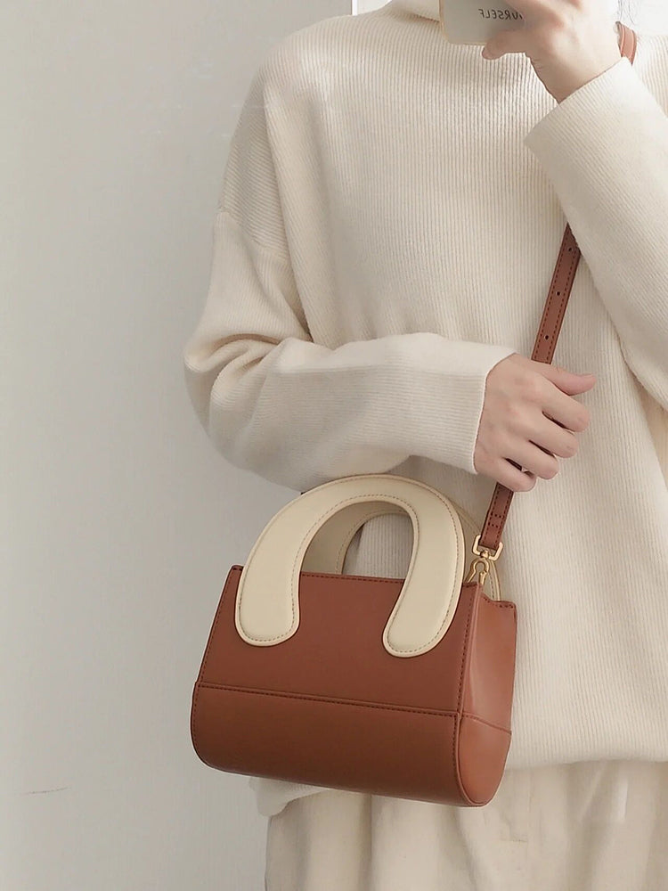 New Cute Clay Handbag Women's Contrast Color Messenger