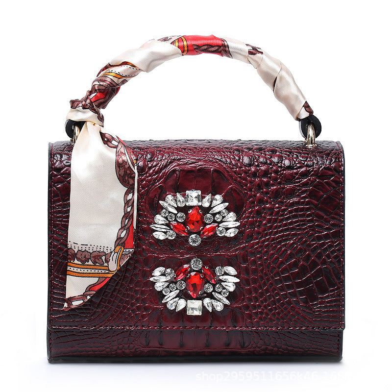 Women's Autumn And Winter Fashion One-shoulder Diagonal Diamond hand Bag