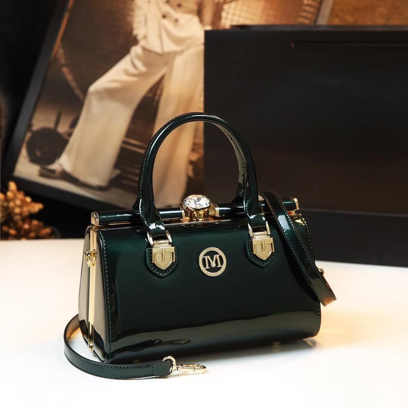 Senior Texture Patent Leather One Shoulder Unique Brand Lady handBag