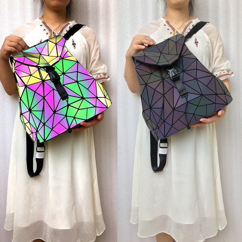 Geometric Luminous Backpack Student Stitching Fashion