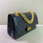 New Top Layer Cowhide Bursting Cracked Rhombus Women's shoulder Bag