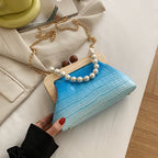 Stone Pattern Pearl One-shoulder Messenger Small Square Bag