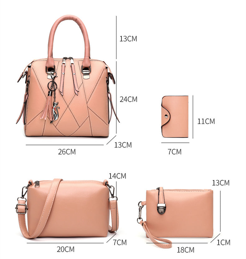 Four-piece Female Bag With Tassel Portable Picture handBag