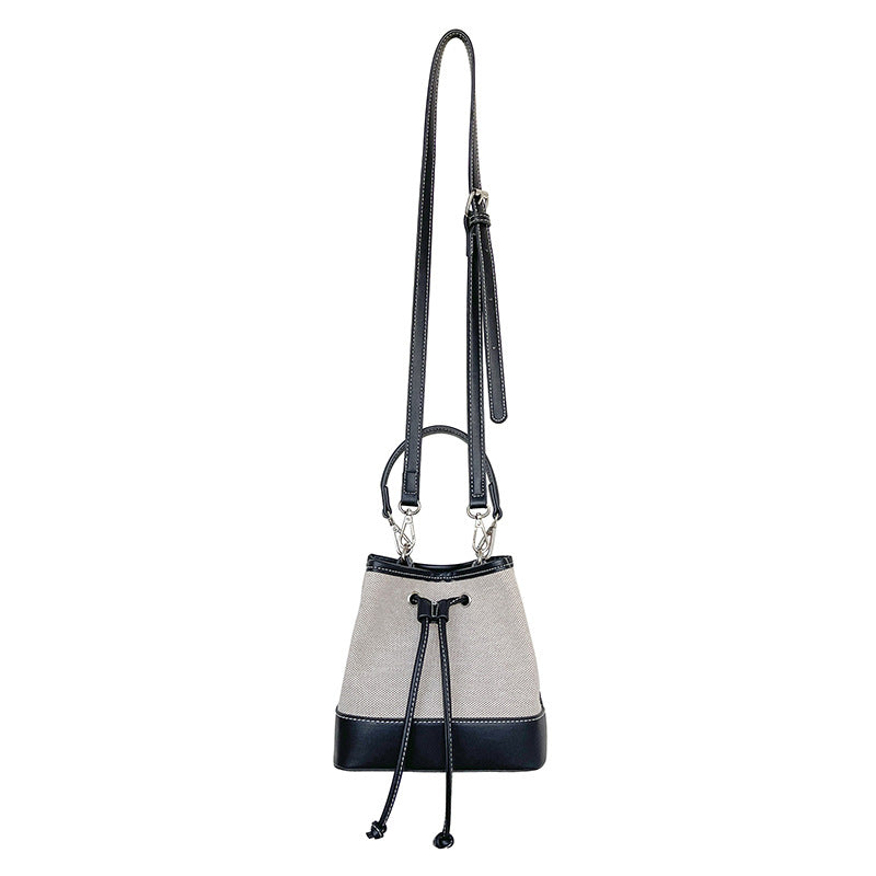 Hand-held One-shoulder Patchwork Trendy Small bucket Bag