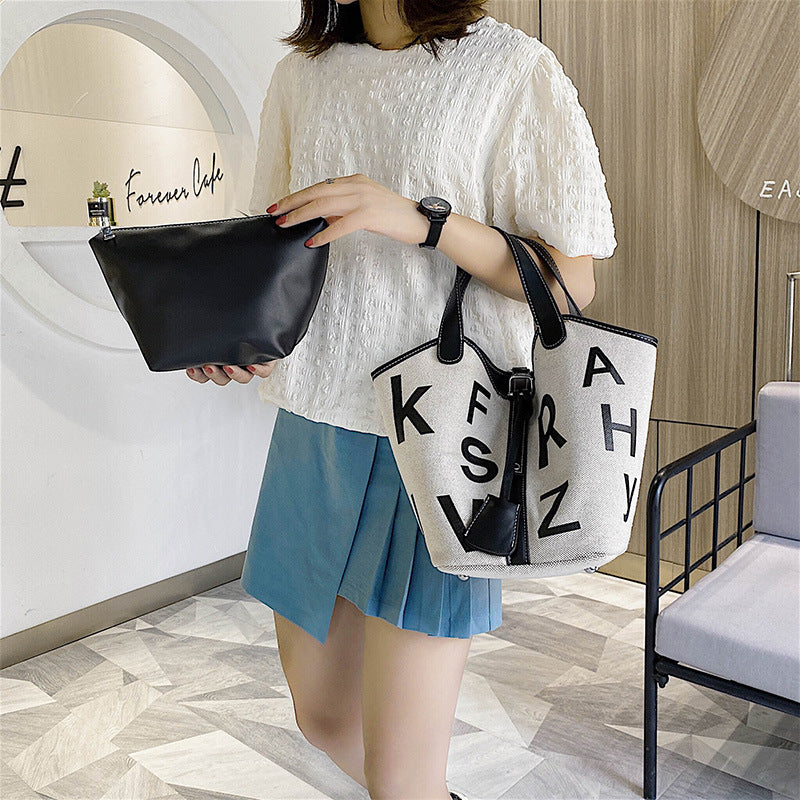 Popular Printing Handbag Wild Texture Canvas handbag