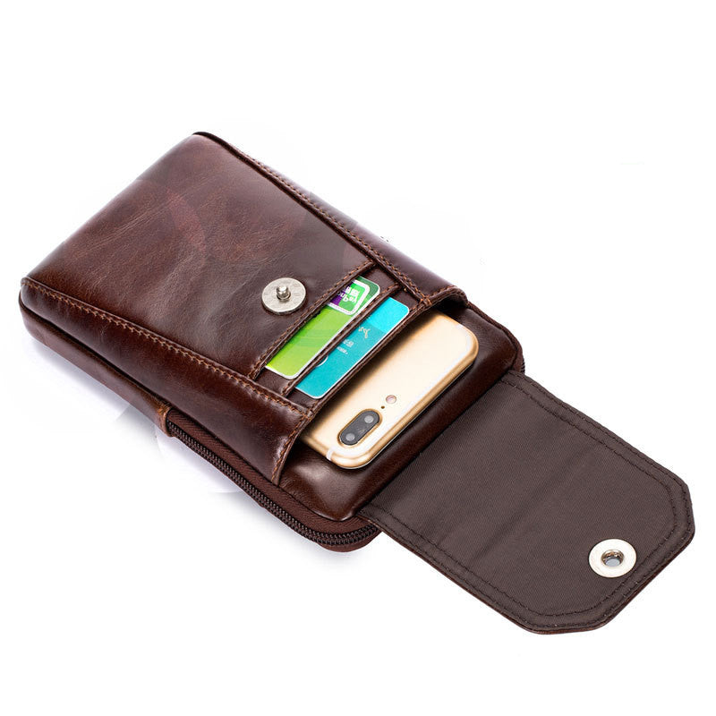Leather Shoulder Messenger Bag Wear Belt Mobile Phone