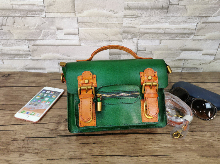 Women's Leather Hard Tanned Vintage Messenger Bag